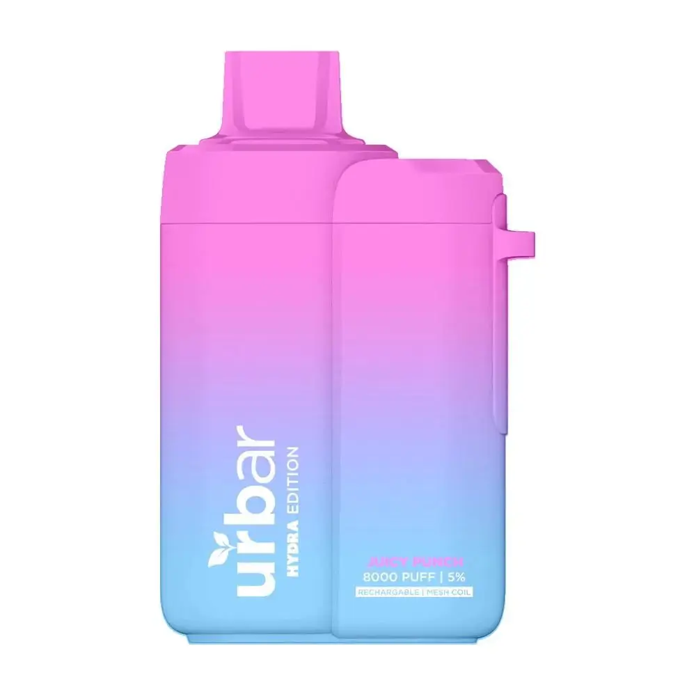 Vape desechable urbar hydra de 8000 puffs sabor a juicy punch