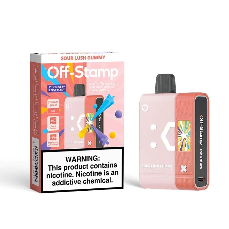 Vape desechable Off Stamp Sw de 16000 puffs sabor a sour slush gummy