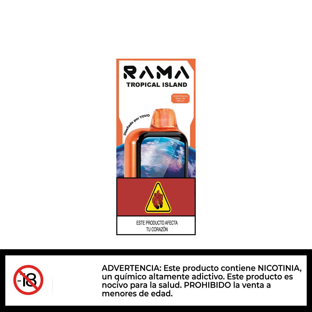 Vape desechable Rama de 16000 puffs sabor a tropical island