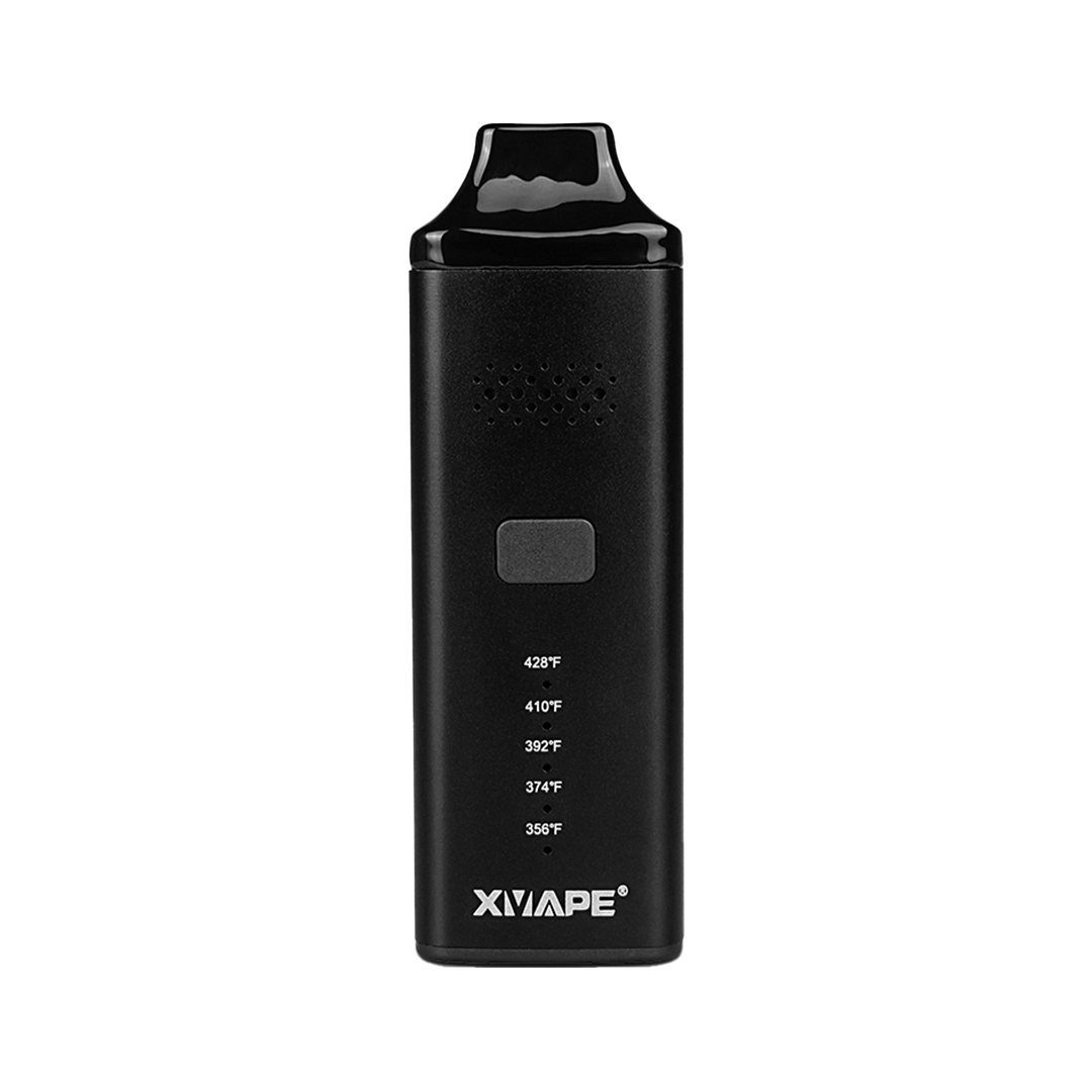 Vaporizador herbal marca Xvape Avant color negro con boquilla vista fronta