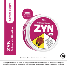 Zyn cereza negra Nicotine Pouches en Vapor Soul Medellín - Formato discreto
