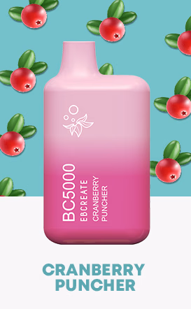 Vape desechable ebcreate bc5000 de 5.000 puffs sabor a cranberry punch