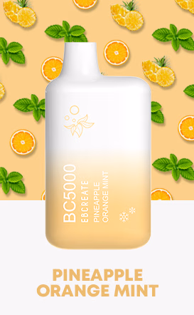Vape desechable ebcreate bc5000 de 5.000 puffs sabor a pineapple orange mint