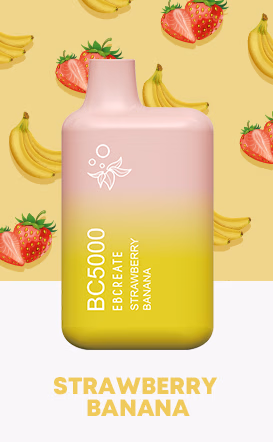 Vape desechable ebcreate bc5000 de 5.000 puffs sabor a strawberry banana