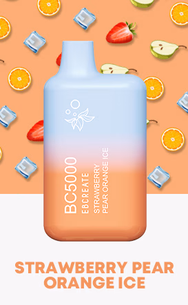 Vape desechable ebcreate bc5000 de 5.000 puffs sabor a strawberry pear orange ice
